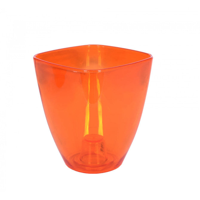 Puķu pods oranžs caurspīdīgs 12cm
