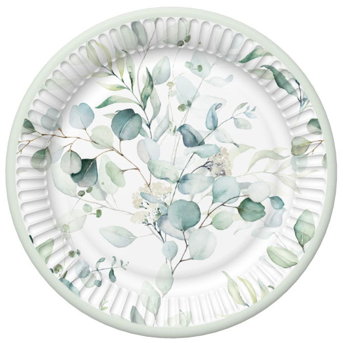 Papīra šķīvis Eikalipts 18cm 8gab