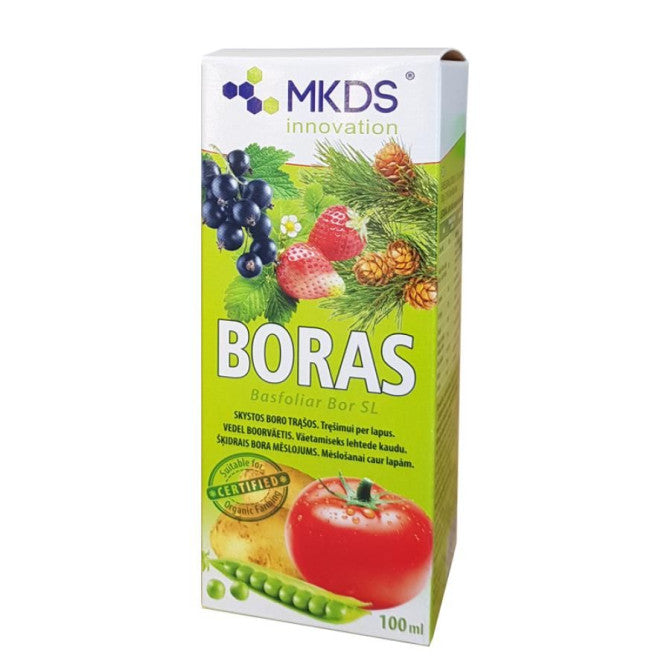 BORS Šķidrais bora mēslojums mēslošanai caur lapām 100ml