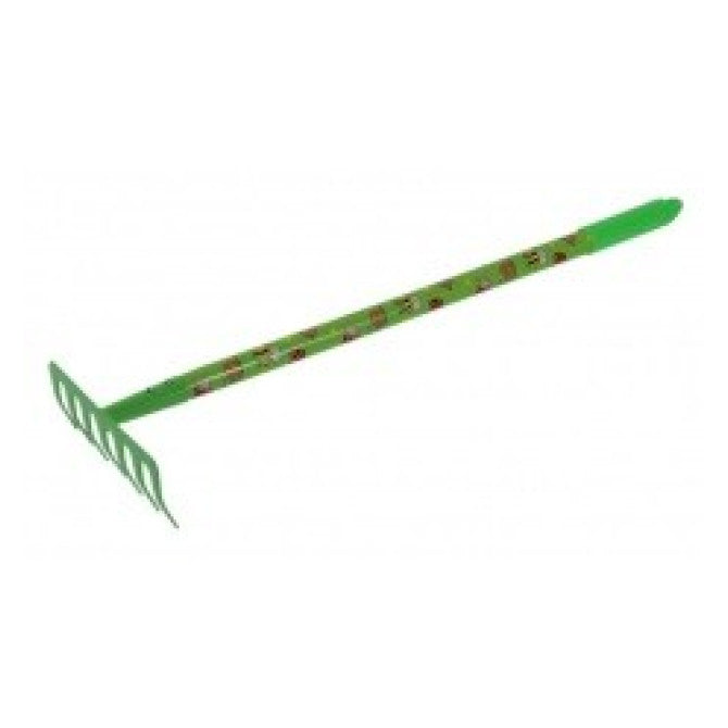 Metāla grābeklītis JUNIOR ar koka kātu (PVC pārklājums)