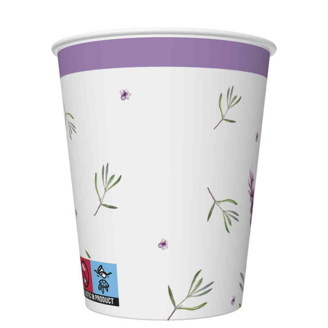 Papīra glāze ar lavandas apdruku 250ml 8gab