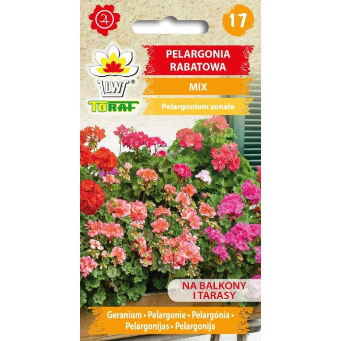 Pelargonijas zonālās ziedu maisījums 25 sēklas